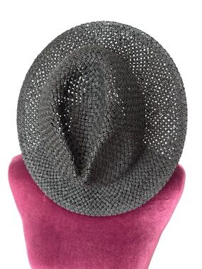 Calvin Klein Women’s Black Straw Fedora Hat